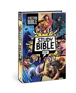 The Action Bible Study Bible Esv, Hardcover, Full Color -- David C Cook - Bible