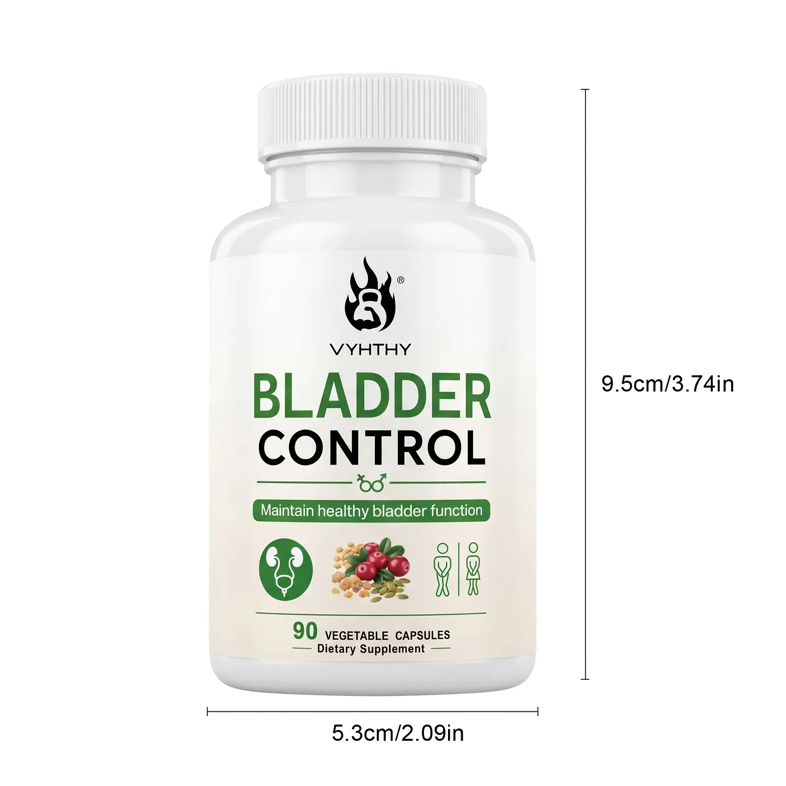VYHTHY Bladder Control - with Cranberry, Pumpkin Seed, Soy Germ, Supports Prostate And Urinary Tract Health for Men And Women - 90pcs-VYHTHY