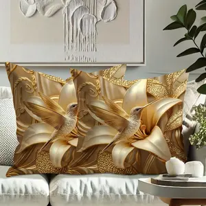 Bird Pattern Pillow Covers Set, 45x45cm Single-Sided Print, Hidden Zipper, Indoor Outdoor Decor, Living Room Bedroom Sofa Car