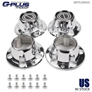 Fit For F150 / Bronco / Van 4x4 Wheel Center Caps Hubs W/ Screws Set Of 4 Silver