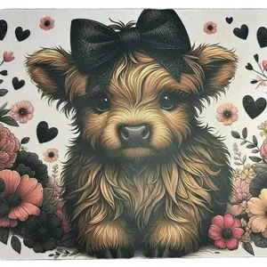 Cute Highland baby calf mousepad