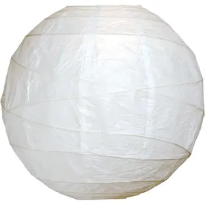100-Pack 20 Inch White Free-Style Ribbing Round Paper Lantern
