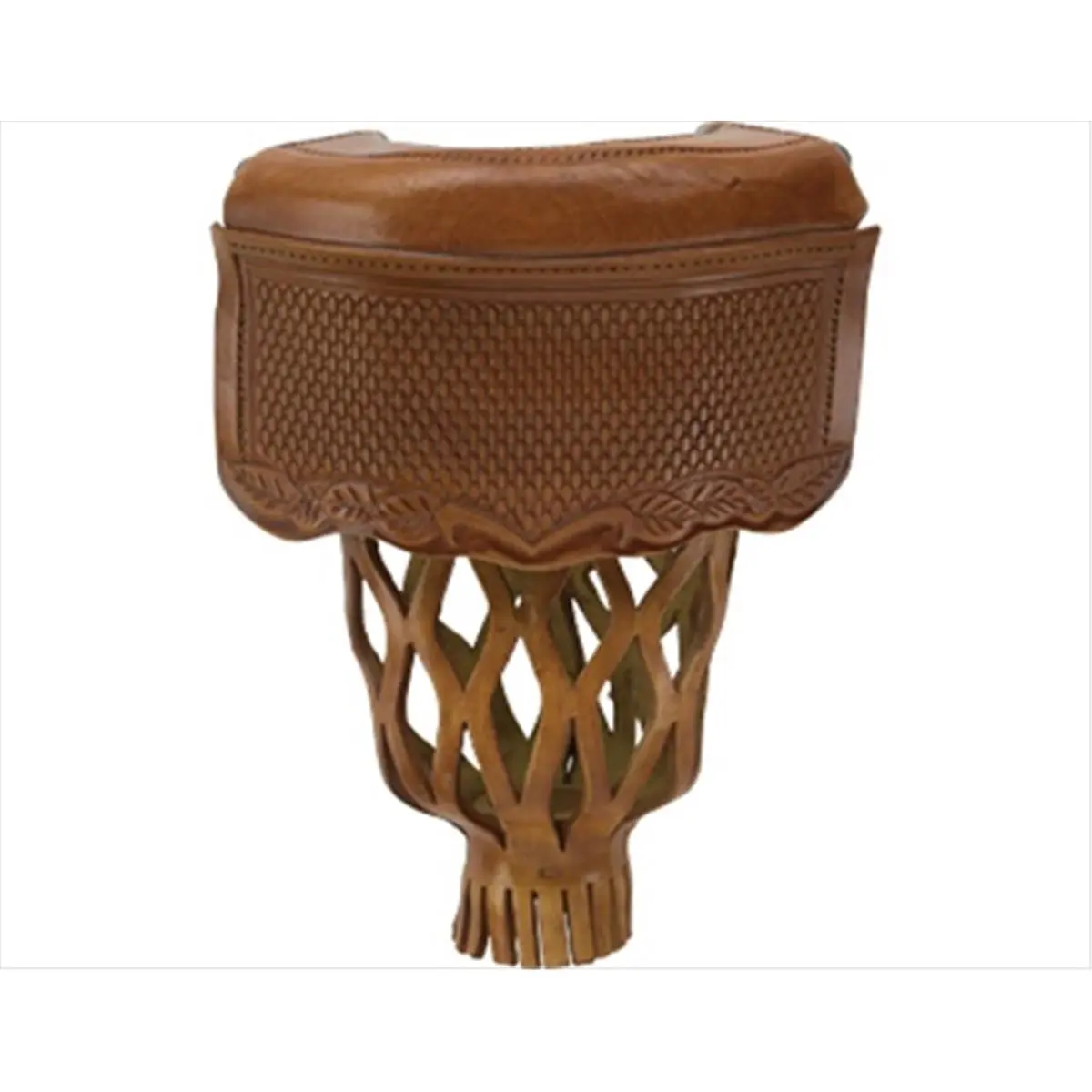 212 MAIN Billiard Drop Pockets, Tan Leather Saddle-Shape Accessory with Bag Pattern, Set of 6 for Game Room Tables, Ball Sports, 12 Lbs, Tan Saddle Bag Design