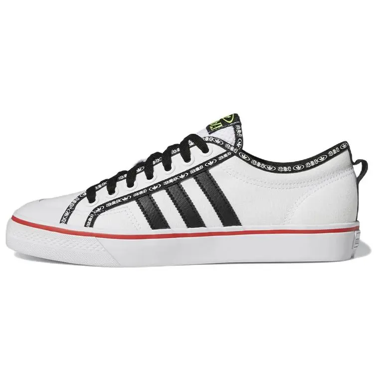Adidas Nizza White Vivid Red' Durable Non-slip Low Top Skate Shoes Unisex GX6093