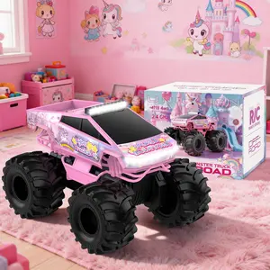 Waterproof Amphibious RC Car - 1:18 4WD All-Terrain Truck for Kids 2.4GHz Pink Off-Road Monster Toy, Best Gift for Boys & Girls 6+