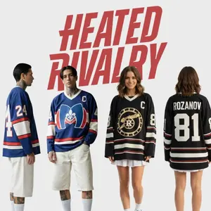 Hockey Romance Heated Movie Rivalry Jersey Unisex Relaxed Fit 100% Polyester Mesh Sublimation Print Sizes XS-5XL Gift For Women & Men Classic Button-Up Front Double-Stitched Hems