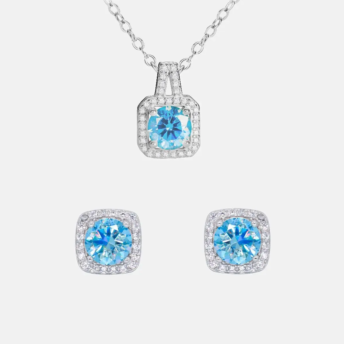 【#86】Promotional Event IDOTHA 925 Sterling Silver  Synthetic Moissanite Necklace / Earring