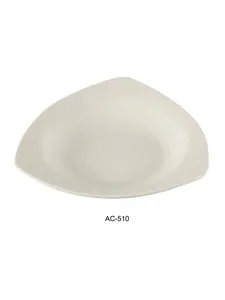 Yanco AC-510 10.5 in. ABCO Triangle Porcelain Pasta Tableware Bowl - 22 oz, Pack of 12, Super White