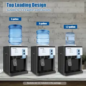 Kayoura Electric Hot Cold Water Cooler Dispenser - Edition Top Loading Countertop Water Dispenser - Auto Hot and Cold Control Water Dispenser for Office Desk, Bedside Cabinet, Tea Table Gift small portable hydration machine home kitchen dorm room stand ta