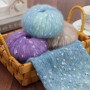 300g Gradient Multicolor Snowflake Mohair Yarn, Hand Knitting Material, Fine Crochet Thread, Fall Winter Fashion Sweaters Scarves Hats Blankets Shawls, Variegated Yarn