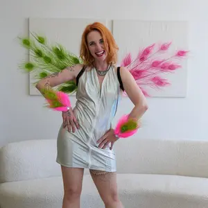 Wicked Peacock Fairy Wings & Cuffs - Handmade Genuine Feather Costume Accessory for Halloween, Cosplay & Festivals