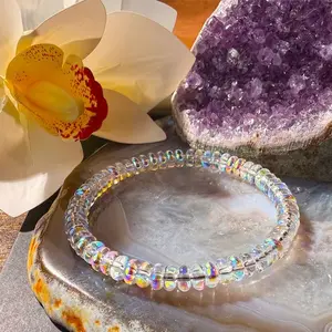 1pc Menopause Imitation Moonstone Beaded Bracelet, Stretchable Elastic Cord Jewelry, Helps Maintain Emotional Balance, Mother's Day gift, High Quality Bracelet