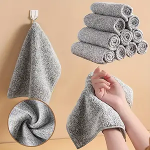 Reusable Bamboo Charcoal Dishcloth, 10 Pcs Cleaning Towel, Super Absorbent Washing Pad, Household Essentials for Cleaning and Washing