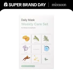 [mixsoon Official Shop] mixsoon Daily Mask Weekly Care Set (7EA) - Calming Mask to soothe and relax irritated skin, Korean Face Mask for Glass Skin