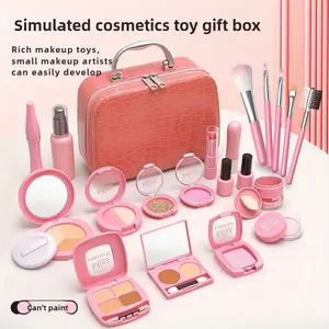 22pcs Pretend Play Suitcase Set, Parent-Child Interactive Beauty Salon Kit, Portable Mini Makeup Toy, Gift for Girls, No Chemicals