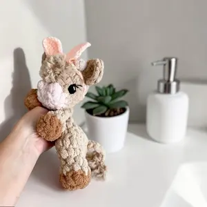Mini Crochet Cow Snuggler Soft Amigurumi Baby Lovey Gift for Little Ones Cozy and Charming Companion Perfect for Baby Showers or Special Presents
