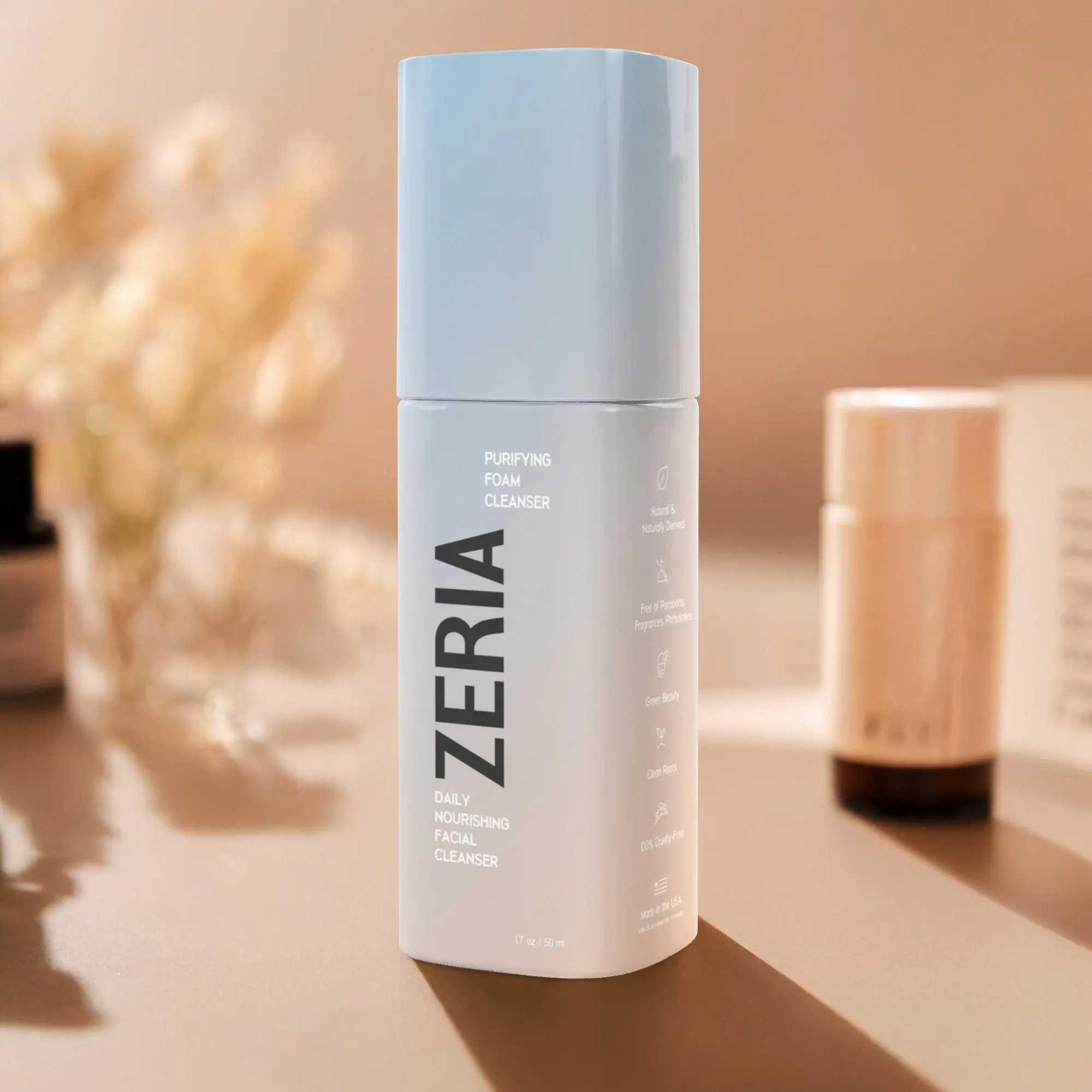 Zeria Milky Oil Foaming Cleanser Organic - Deep Cleansing & Hydrating Facial Moisturizer 50 mL