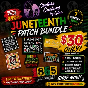 Juneteenth Iron-On Patch Kit, Embroidered Chenille Patch Bundle for Sewing & Embroidery Projects