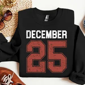 Retro Christmas Sweatshirt, December 25 Shirt, Holiday Clothing, Womens Christmas Shirts, Christmas Crewneck, Christmas Gift, Winter Sweater