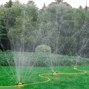6-Piece Lawn Sprinkler Set, Automatic Watering System, 360° Rotating Garden Irrigation, Adjustable Arm, Plastic Material, Multi-Angle Rotation, Water Sprinklers