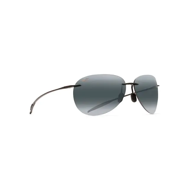 Maui Jim Sugar Beach Sunglasses 421-02 Gloss Black Frame Neutral Grey Lenses