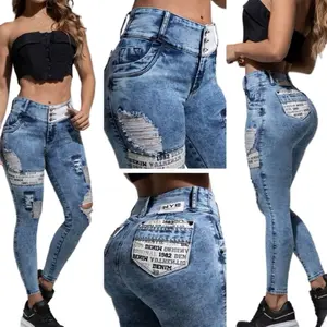 W64-368 Buttlifting Colombian Jeans Fashion Fit Womenswear