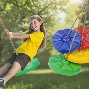 2pcs Single Style Thick Swing, Outdoor Fitness Flower Shaped Fun Swing, Diameter 11.8in Adjustable Rope Length 78.7in, Suitable For Amusement Parks/courtyards