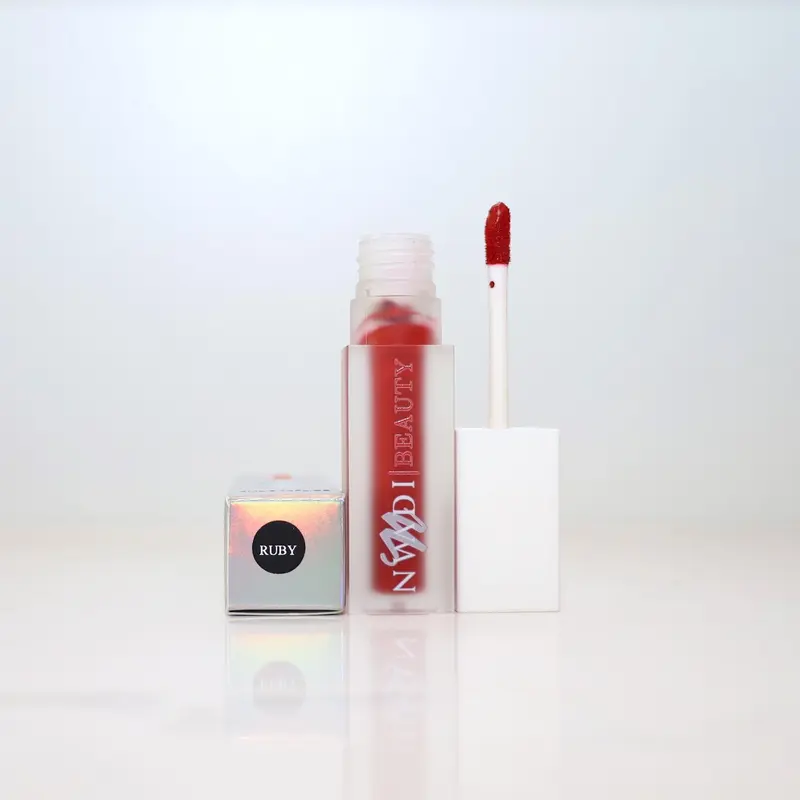 RUBY RED MATTE LIPGLOSS Lip Stain Lip Care Makeup Lipstick Flawless Long-Lasting Matte