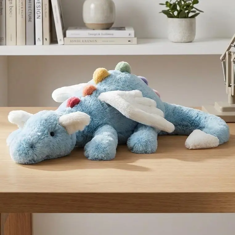 JELLYCAT Sky Dragon Plush Stuffed Animal – Soft Fantasy Dragon Toy with Colorful Spikes, Long Body Plush, Cute Gift for Kids & Collectors