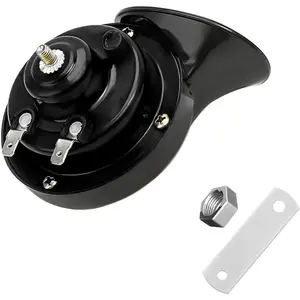 300DB Super Loud Car Horn, 12V Waterproof Durable Auto Air Electric Snail Horn, Vehicle Air Horn Replacement for Motorcycle, Truck, Bike, Boat, Universal Car Accessories (Black)