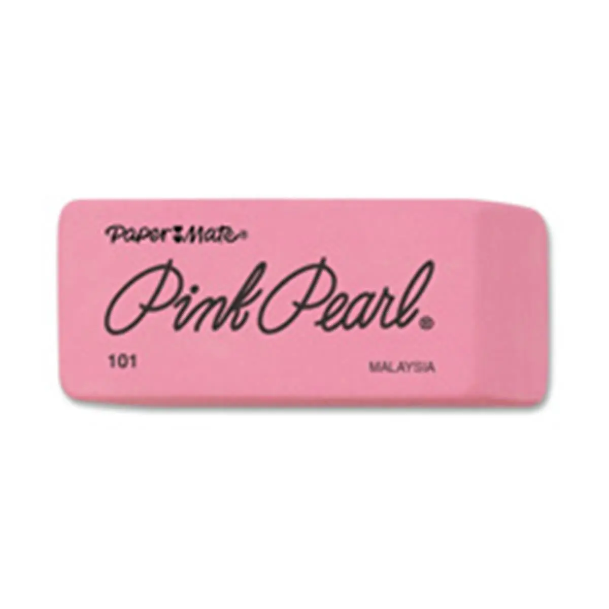 Paper Mate PAP70502 Pearl Rubber Erasers - Medium, 3-Pack, Pink, 100% Latex-Free, Beveled Ends, for Everyday Office & Writing Correction Use