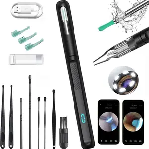 Ear cleaning tool | Visual ear pick, with 5 replaceable silicone soft tips, USB charging cable, a good gift