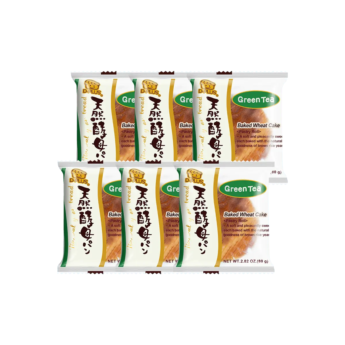 D-PLUS Green Tea Natural Yeast Bread - 6 Pieces, 2.82oz D-PLUS Green Tea Natural Yeast Bread - 6 Pieces, 2.82oz