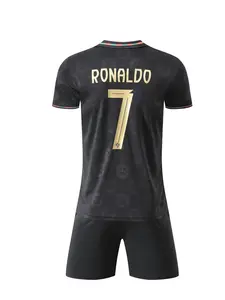 Sports Set, Breathable Christmas Gift for Boys & Girls, RONALDO Football Jersey Fan Shirt Training Clothes, Casual Short Sleeve & Shorts