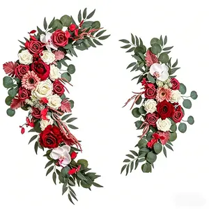 Luxury Artificial Rose Wall Decor, Floral Hanging Ornament, Living Room Entryway Wedding Background Decoration, Elegant Flower Arrangement