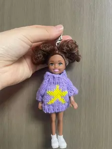 Star Cute Gothic Vintage Street Doll Keychain, Retro Leather Doll Car Decoration, Backpack Hanging Accessory