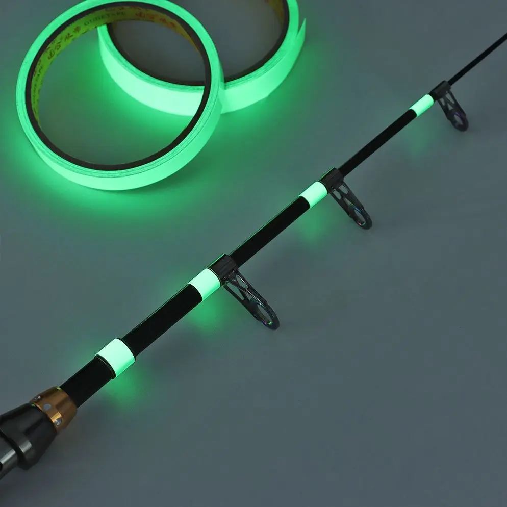 Glow-in-the-Dark Self-Adhesive Fishing Rod Tape, PET Luminous Tape for Night Visibility, Multi-size Waterproof Decor Tape for Fishing Rod DIY