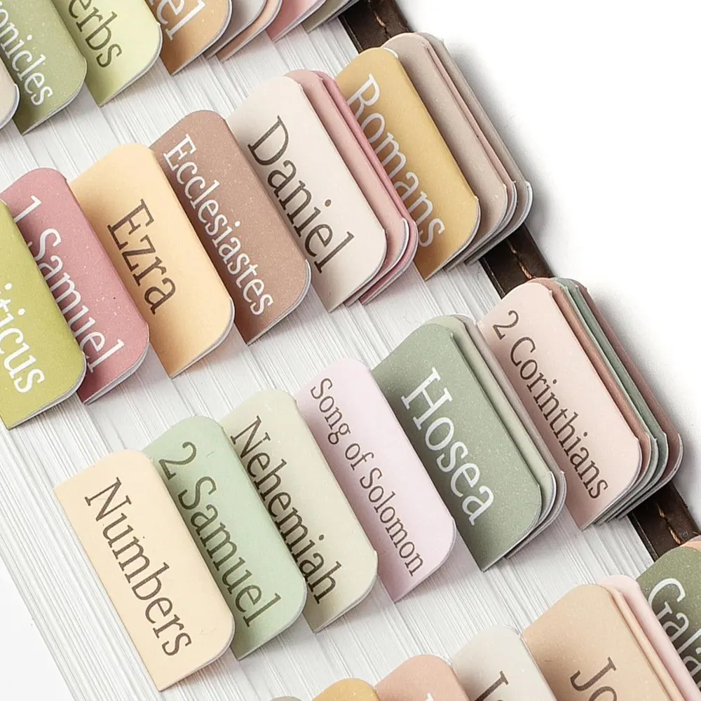 Bible Tabs, 75 Boho Theme Laminated Tabs for Women and Men, Tabs for Study Bible, Large Print Bible Index Tabs, Book Labels, Book Accessories, Book Reading Stickers