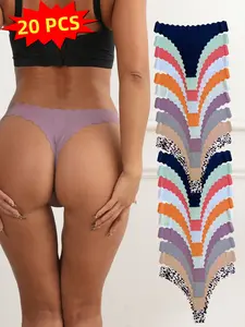 Breathable Seamless Thongs: Comfortable Women's Underwear 10-20Pack Minimalist Panties