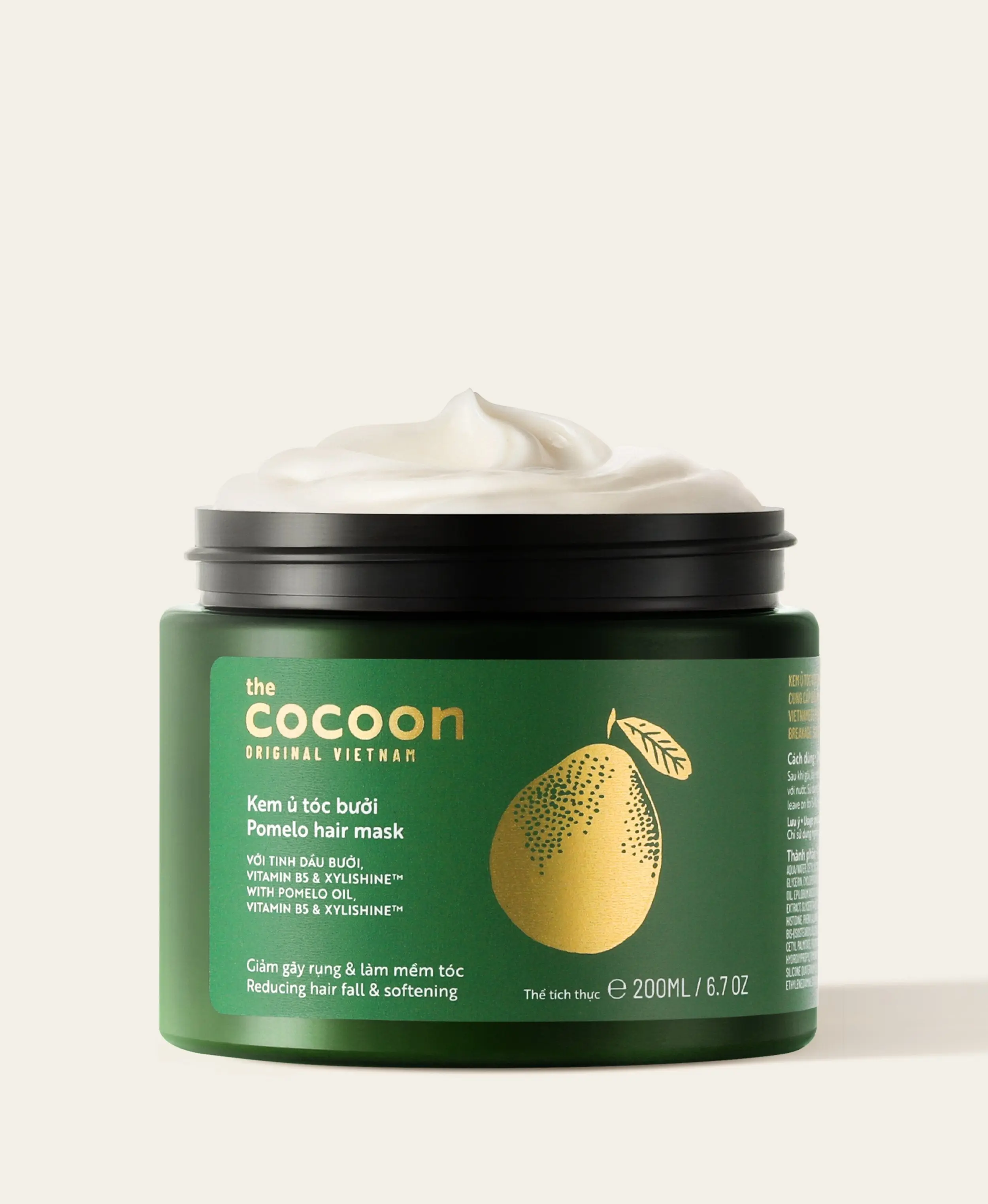 Pomelo Hair Mask - 100% Vegan Cosmetics for Haircare, Oil, Shampoo, and Repair - Original Formula for Comfort and Cleansing