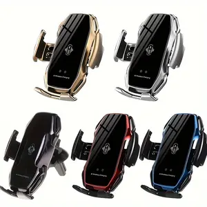 Golden Super Fast Wireless Car Charger, Auto-Clamping Phone Holder, 360° Rotation, Universal Car Phone Mount, Compatible with 4-6 Inch Screen Phones Smartphone Grip