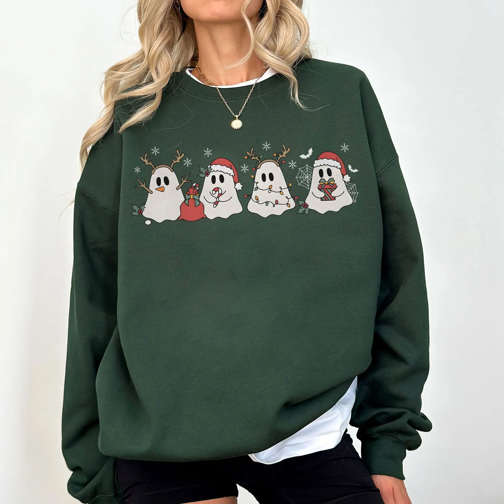 Ghost Christmas Shirt, Merry Christmas Tee, Cute Ghost Sweatshirt, Funny Holiday Sweater, Ghost Santa Tee