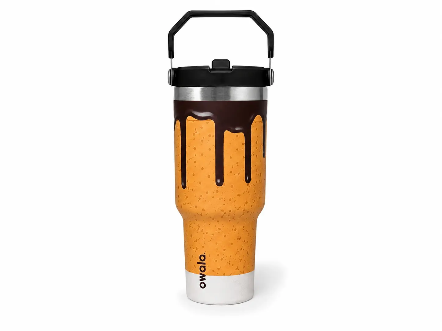 Owala Gimme S'more 30oz,Chocolate Drip Insulated Water Bottle – Cute Cookie Style Travel Bottle with Straw Lid
