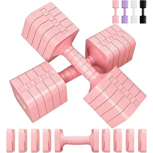 Adjustable Dumbbell Set for Women Men 16LB 20LB Hand Weights Dumbbells Sets Woman Exercise Fitness dumbbell Adjust dumbbells set of 2 for  Gym Workout Strength  Equipments
