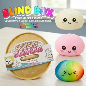 Dumpling Squishy Blind Box Fidget Toy Stress Relief Soft TPR Sensory Unboxing Surprise Random Style Gift for Adults Kids Easter Valentine