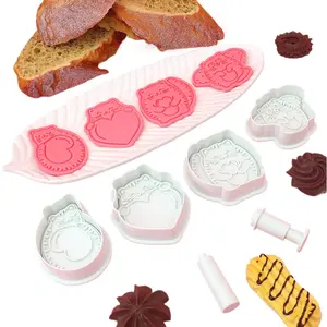 4Pcs,Cookie Embossing Mold, Valentine's Day Series, Clear Patterns, Easy Release, Ideal for Baking Enthusiasts, Creative Baking, Perfect Gift