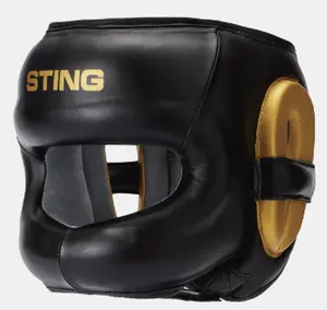 Sting Evolution Face Shield - Black Protective Mask with Golden Accents, Designed for Safe Use in Combat Sports
