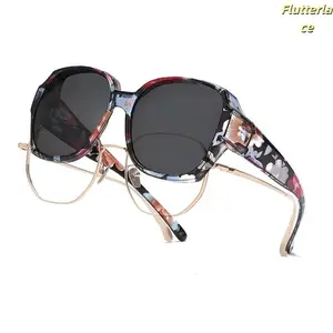 Unisex Fit Over Sunglasses Polarized UV400 Protection, Oversized Geometric Frame Wear Over Prescription Glasses, Anti-Glare Driving Sunglasses Lightweight Trendy Shades for Daily Wear Outdoor Travel tiktokshopspringglowup
