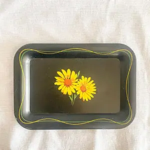 Sunflower Tole Tray Metal Plates