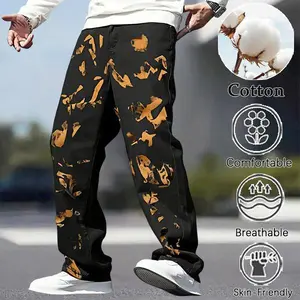 Men's Cotton Blend Jeans | Y2K Baggy Streetwear Casual Comfortable Fit Trousers